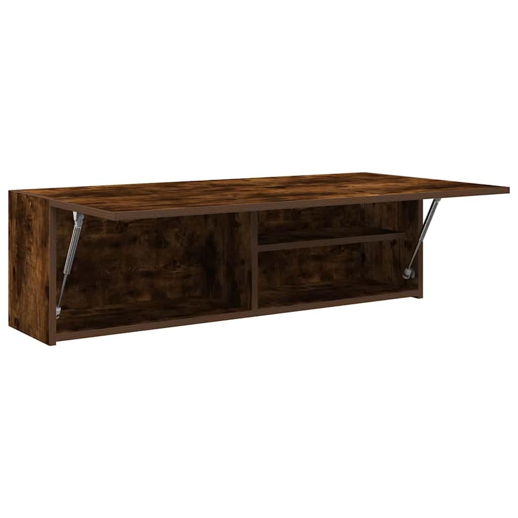 Floating Wall Cabinet, Modern Wood-Grain Wall-Mounted Storage Unit, Hanging Shelf Cabinet for Bathroom, Kitchen and Living Room (100 x 25 x 30 cm)