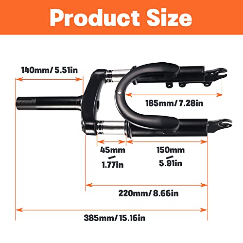 Htbcchb 12 Inch Front Suspension Fork For Brake Disc Alloy Steel Holder Motorcycle Mtb Bicycle Electric Scooter Front Tube Shock Electric Bicycle #TOP1