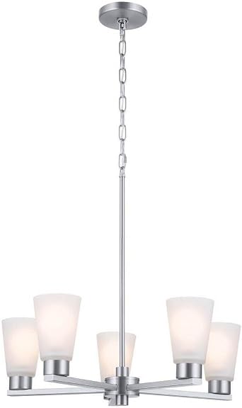 Kichler Lighting 52436NI Stamos - 5 Light Medium Chandelier in Soft Modern Style-15 Inches Tall, Finish Color Brushed Nickel