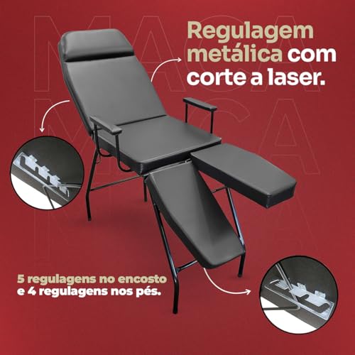 Maca 3 Posições Bi-Perna Estética Com Apoio de Braços For-ty (Preto Bagum)