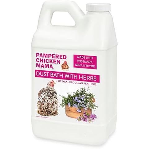 Pampered Chicken Mama 6 lb Dust Bath with Organic Herbs & Essential Oils for Chickens, Quail, & Poultry | Dust Bath for Chickens to Keep Feathers Clean & Healthy Cover