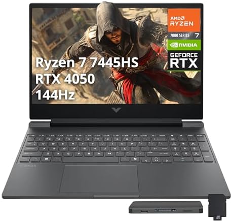 HP Victus 15.6" FHD 144Hz Gaming Laptop, AMD Ryzen 7 7445HS, NVIDIA GeForce RTX 4050, 32GB DDR5, 1...
