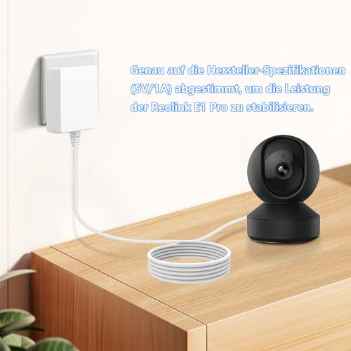XZGm Adaptateur secteur 5 V compatible avec caméra de surveillance Reolink E1 Pro 4 MP Super HD – vue 7