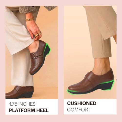 Image of FAUSTO Women's Outdoor Fashion Hook and Loop Platform Heel Wedges