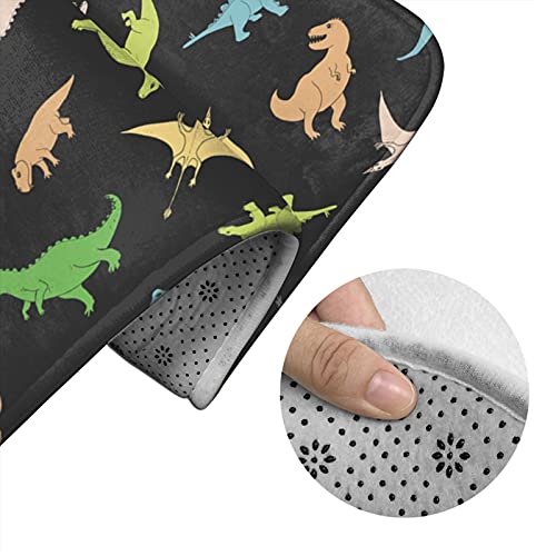MBNGGAB Dinosaurier Muster 3 Stück Badematten Set, Badematte + Konturmatte + Toilettendeckelbezug mit rutschfester Klebeunterseite – Bild 6