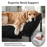 Veehoo Hundeliege Outdoor XXL Waschbar, Flauschiges Hundeliege mit Abnehmbarem Polster, Erhöhtes Hundebett Hundesofa mit Rutschfesten Füßen für Drinnen Draußen, Schwarz 150 x 94 x 20 cm
