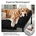 Veehoo Hundeliege Outdoor XXL Waschbar, Flauschiges Hundeliege mit Abnehmbarem Polster, Erhöhtes Hundebett Hundesofa mit Rutschfesten Füßen für Drinnen Draußen, Schwarz 150 x 94 x 20 cm