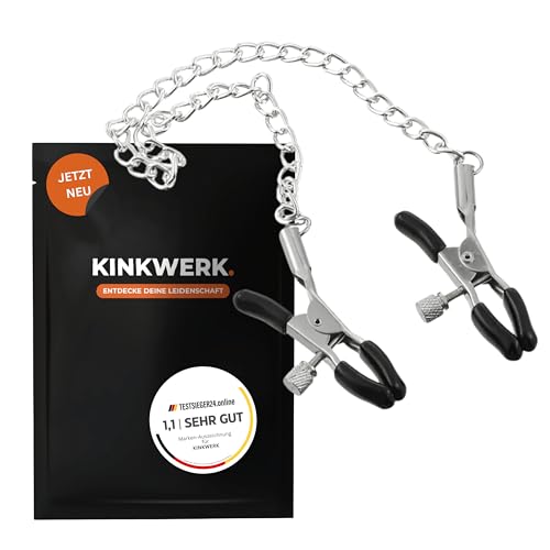 KINKWERK Nippelklemmen für intensive Stimulation | Präzise einstellbare Intensität für Frauen und Männer | Hautfreundlich mit weichen Gummipolstern für Brustwarze | Nipple Clamps