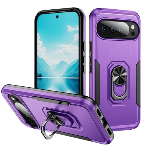 Coque Google Pixel 9 Pro 5G rigide silicone violet et noir
