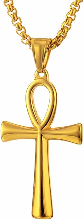 Q&S Jewels Gold Round Box Chain Necklace for Men,18K Gold Plated Stainless Steel Square Rolo Cable Link Chain Necklace,Fashion Statement Jewlery, Wear Alone or with Cross Pendant, 18-26 Inch