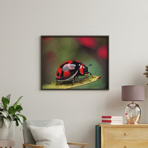 Peinture par numéros coccinelle rouge 57x47 cm pour adulte - 4