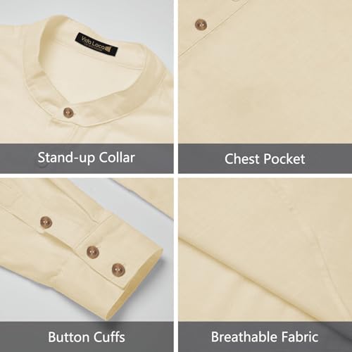 Image of Vida Loca Men Full Sleeve Solid Cotton Blend Straight Slim Fit Kurta Shirt for Men's.