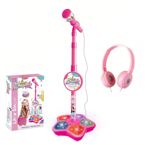 Product Image of the Kids Karaoke Microphone with Adjustable Stand,Standing Mic for Portable Singing...