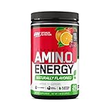 Optimum Nutrition Amino Energy Naturally Flavored Powder, Pre Workout, BCAAs, Amino Acids, Keto Friendly, Green Tea Extract, Energy Powder - Fruit Punch, 25 Servings, 7.94 Ounce (Pack of 1)