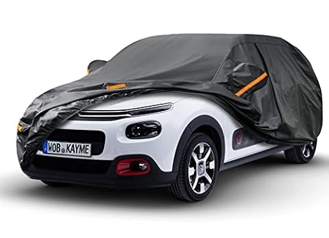 Kayme 7 warstw Hatchback pokrowiec samochodowy, wodoodporny, oddychający, dopasowany do Citroen C3 (2002-2022), na zewnątrz, pełny mały pokrowiec samochodowy, ochrona przed słońcem, deszczem, promieniowaniem UV, przed kurzem przy każdej pogodzie. Wysyłka z europejskiego magazynu.