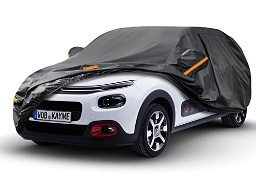 Kayme 7 warstw Hatchback pokrowiec samochodowy, wodoodporny, oddychający, dopasowany do Citroen C3 (2002-2022), na zewnątrz, pełny mały pokrowiec samochodowy, ochrona przed słońcem, deszczem, promieniowaniem UV, przed kurzem przy każdej pogodzie. Wysyłka z europejskiego magazynu.