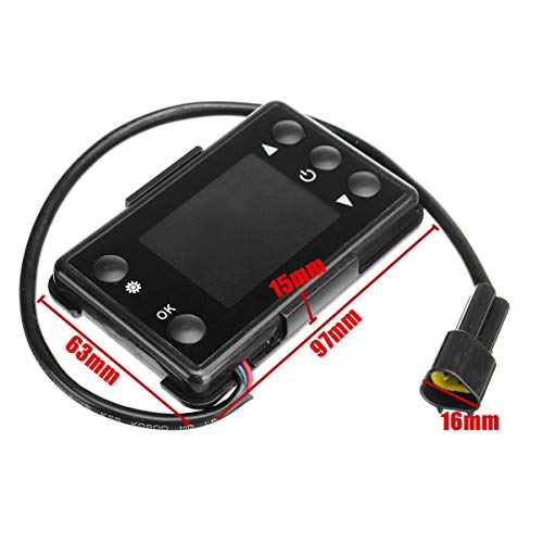 TABODD Upgraded 12V 5KW Diesel Air Heater RV Parking Heater Diesel Heater w/LCD Thermostat Monitor Control & Silencer for Trucks Boats Bus Car Trailer Touring Car Campervans Motorhomes, Black - Thumbnail 7