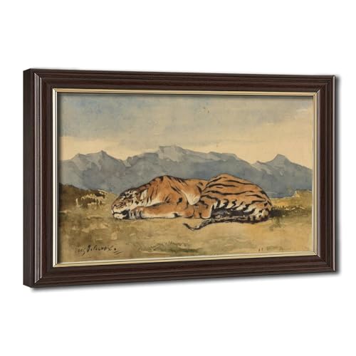 Tiger 1830 Eugene Delacroix impression toile canvas haute définition avec cadre