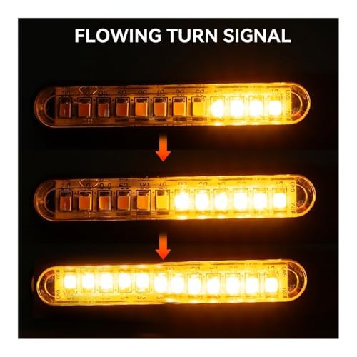 Indicateurs moto LED ambre double face avec feu de stop intégré 12V - 5