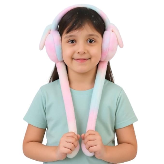 Trending Kids Winter Ear Muffs – Cute Rainbow Unicorn & Rabbit Moving Ear Bunny Warmers with Chu Chu Sound | Soft Plush Winter Headband for Girls, Boys & Adults-image-42