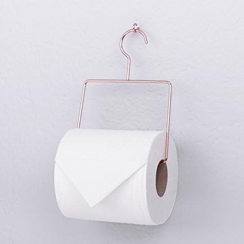 Toilet Paper Holder in Polished Copper, Rose Gold, Screw Fixed to Bathroom Wall, Toilet roll Holder Polished Copper, Retro Antique Funky Style Also Available in Black