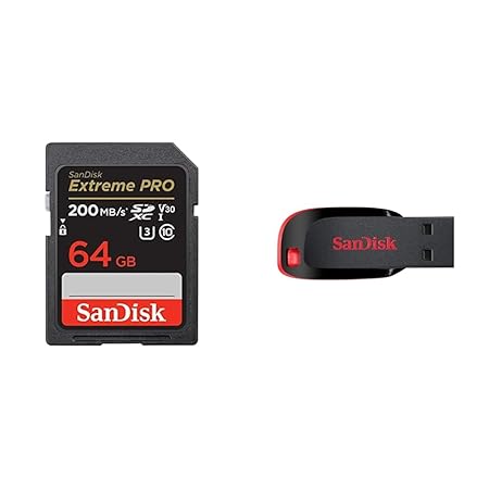 SanDisk Extreme Pro SD UHS I 64GB Card for 4K Video for DSLR and Mirrorless Cameras 200MB/s Read & 9