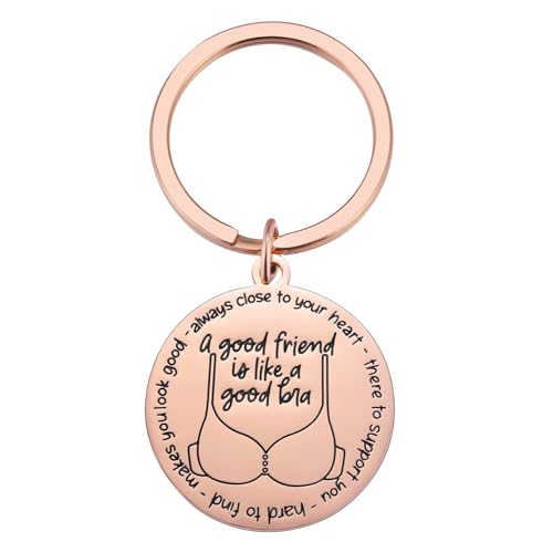 Funny Best Friend Keychain Gift for Women, Supportive Friendship Keychain