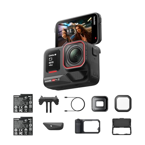 Insta360 Ace Pro 2 �v���V���[�^�[�L�b�g - 8K�h���A�N�V�����J�����i���C�J�����J���j�A1/1.3�C���`�Z���T�[���ځB�X�g���[�g�B�e�O���b�v Pro�A�V�l�}�e�B�b�N�����Y�A�u���b�N�~�X�g�t�B���^�[�t���B