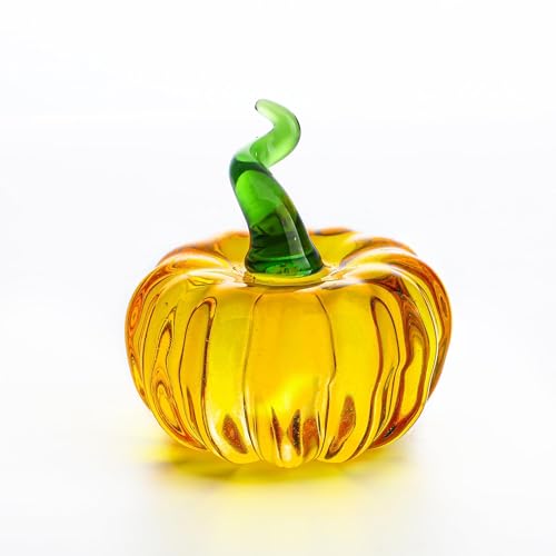 Crystal Pumpkin Collectible Figurines Halloween Glass Pumpkin Paperweight