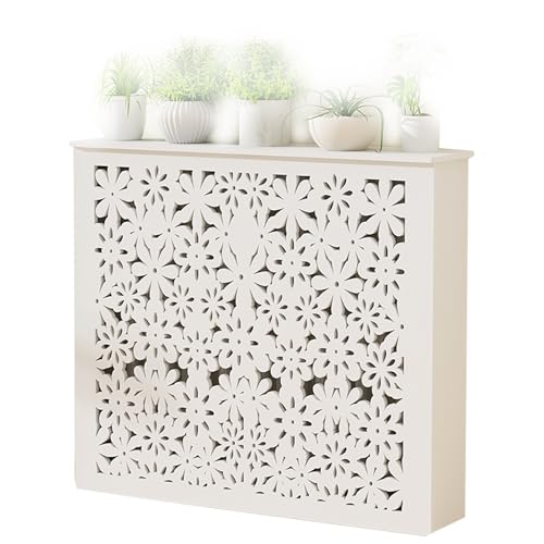 Cache-radiateur salon et chambre : étagère meuble décoratif à lattes creuses