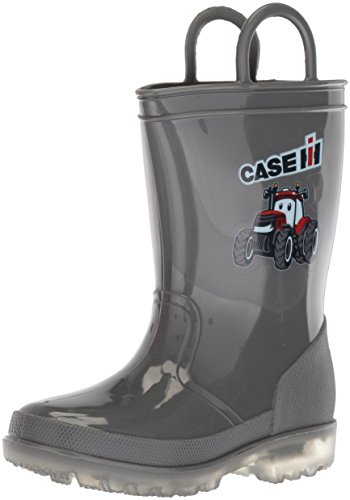 Ad Tec kids Light up Waterproof Rain Boot, Light weight Non Slip Durable PVC Boot with Handles