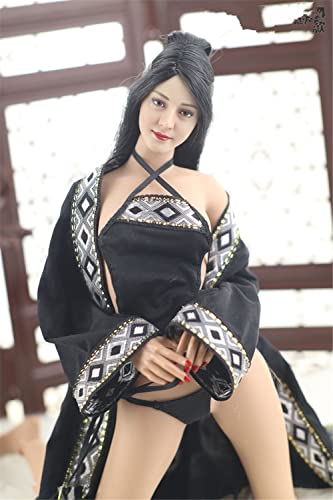 Robe de nuit hanfu 1/6 noir pour figurine 30cm PH TBL