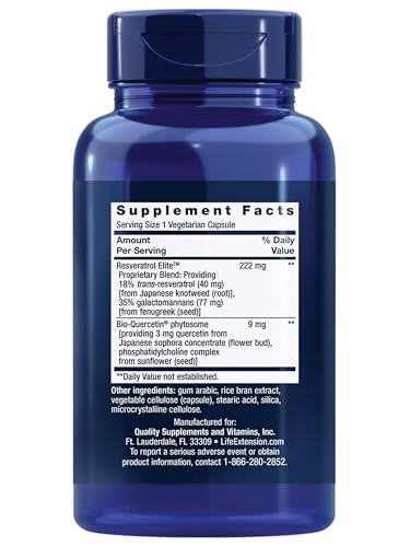image for Life Extension Optimized Resveratrol Elite, Trans-resveratrol, quercet