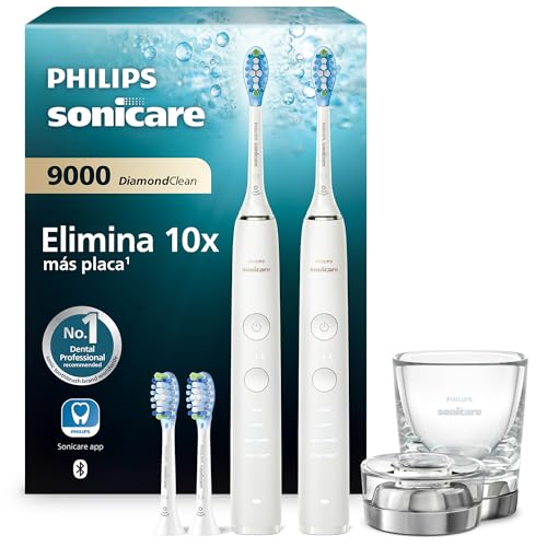 Philips Sonicare DiamondClean 9000 Pack Doble, 4 Modos, 3 Intensidades, Aplicación, Sensor de Presión