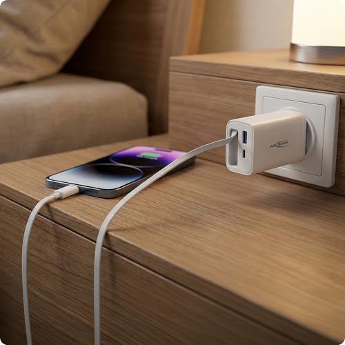 Chargeur USB ANSMANN 30W Power Delivery avec câble de charge type C et port type A intégré - 6