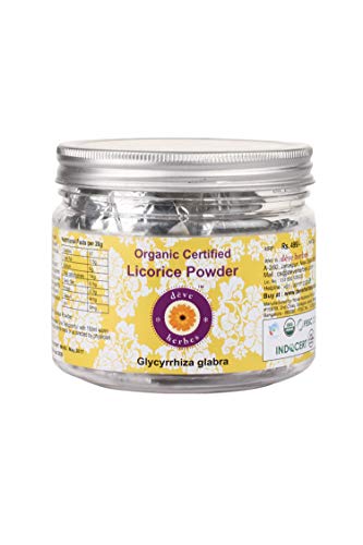 Image of Deve Herbes Pure Licorice /Liquorice Powder (Glycyrrhiza glabra) Organic Certified Natural Therapeutic Grade 200gm (7.05 oz)