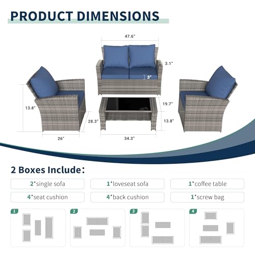 Vonzoy 4 Pieces Patio Furniture Set thumb #5