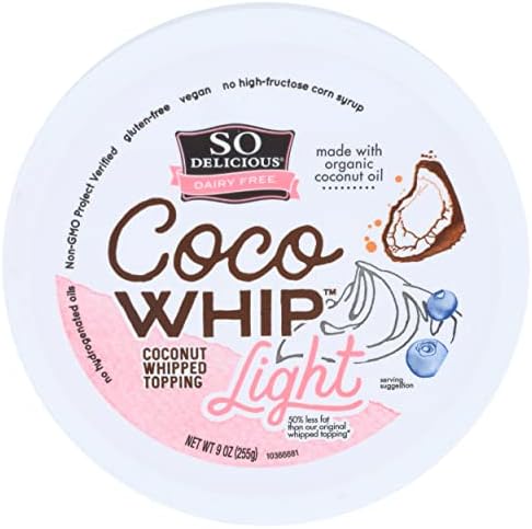 So Delicious Dairy Free CocoWhip Light, Vegan, Non-GMO Project Verified, 9 oz. Tub