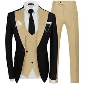 Wangyue 3 Piece Mens Tuxedo Suit Slim Fit Tuxedo for Men Double Breasted Wedding Prom Suits Blazer Vest Pants Sets 2026