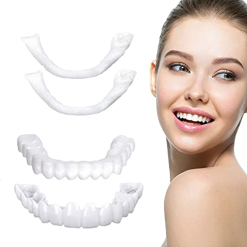 CHENGZI Denture Teeth - Fake Teeth for Missing Teeth - Snap On Veneers for Men and Women-Perfect Natural Shade Temporary Teeth, White, 2 Count (Pack of 1), 1.0 Fl Oz