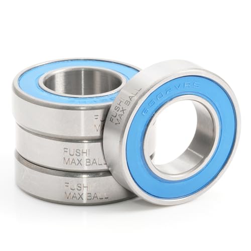 6902 VRS MAX Industrielager, Größe 15x28x7mm Chromstahl blau abgedichtet mit Fett, 6902LLU Cart Vollkugellager für Fahrradnaben Pivot (4 Stück)