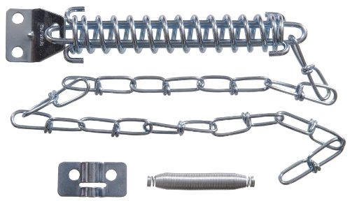 The Hillman Group 852074 - Tope para puerta con cadena de tornillo/tormenta, chapado en zinc