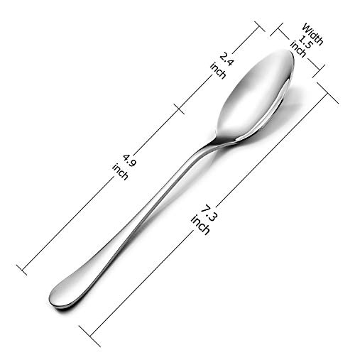 Dinner Spoon Set,16 Pcs 7.3" Tablespoons,Premium Food Grade 18/10 Stainless Steel Spoons,Durable Metal Spoons,Tablespoon,Silverware Spoons Only,Mirror Finish & Dishwasher Safe,Use for Home,Restaurant - Thumbnail 7