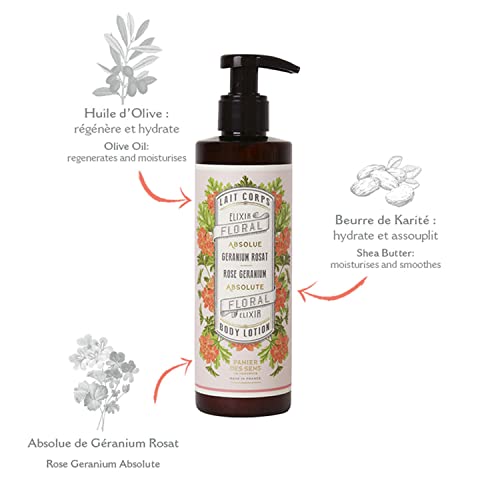 Panier des Sens, Body Lotion, Rose Geranium Body Moisturiser for Dry Skin, With Shea Butter, Body Care Made in France - Image 2