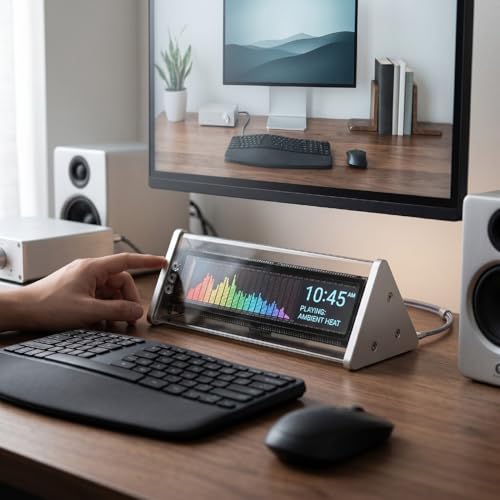 Analyseur de audio rétro avec double sélecteur d'entrée AUX et horloge VFD