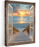 OnlyWow© Gartenbilder Außen 50x70 cm Leinwand 