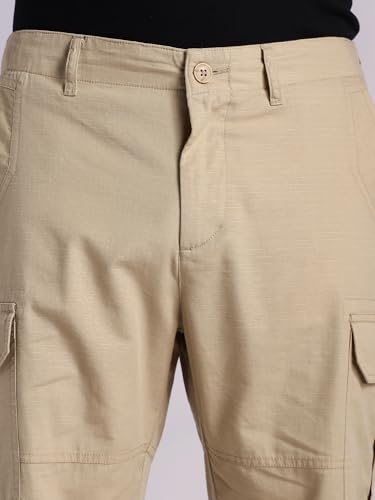 Image of Thomas Scott Men's | Regular Fit | 100% Cotton | Solid | Breathable Lightweight | 6-Pocket Cargo Shorts | Cricket Club Collection