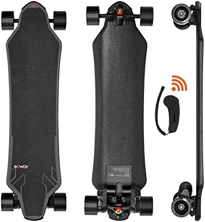 EXWAY X1 Max Belt Electric Skateboard with Remote, 28 Mph Top Speed & 18 Miles Range, 440 LBS Max Load, Stealth Deck Design, IP55 Waterproof, Electric Longboard for Adults ＆Teens Beginners