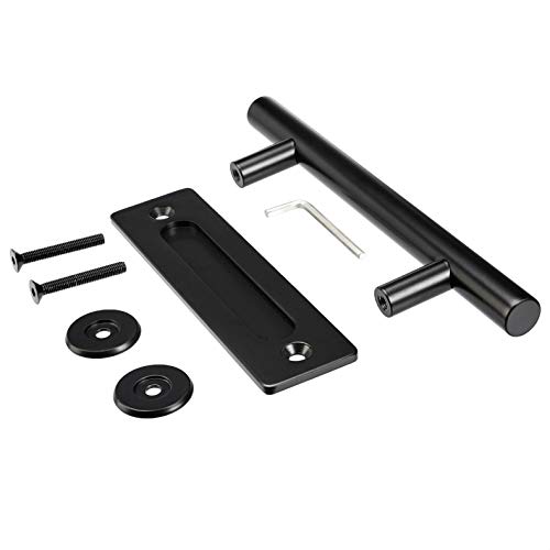 Amazon Basics Ab-Bdh107, Black Barn Door Handle Set-Straight Bar, 12-Inch #TOP2