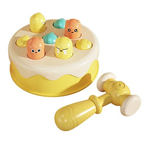 ZJchao Beat A Mole Interactive Game Mini Toy for 3 Year Old Toddler (Yellow)